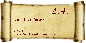 Laczina Ambos névjegykártya